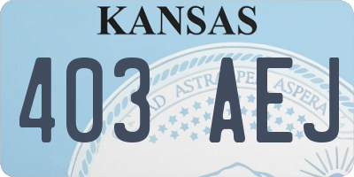 KS license plate 403AEJ