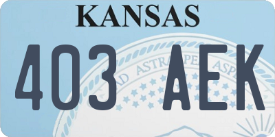 KS license plate 403AEK