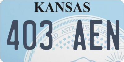 KS license plate 403AEN