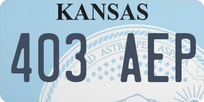 KS license plate 403AEP