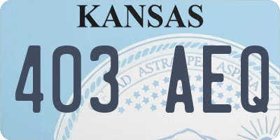 KS license plate 403AEQ