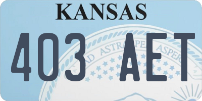 KS license plate 403AET