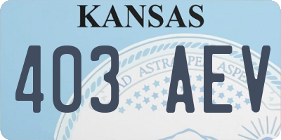 KS license plate 403AEV