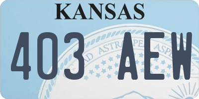 KS license plate 403AEW