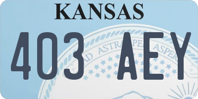 KS license plate 403AEY