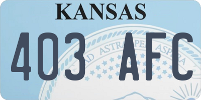 KS license plate 403AFC