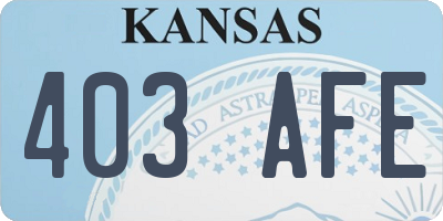 KS license plate 403AFE