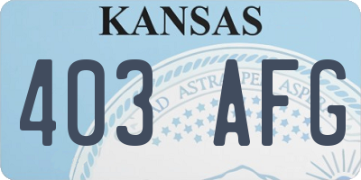 KS license plate 403AFG