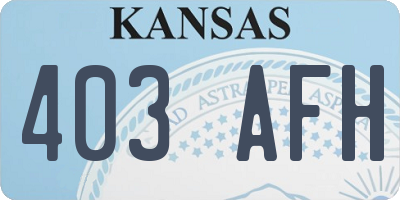 KS license plate 403AFH