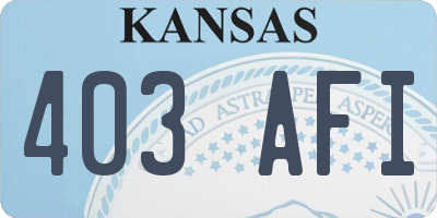 KS license plate 403AFI