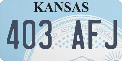 KS license plate 403AFJ