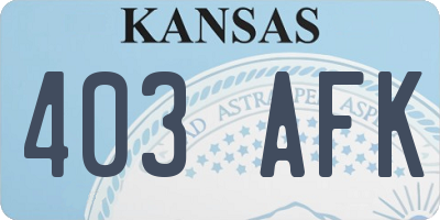 KS license plate 403AFK