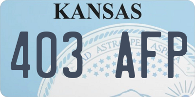 KS license plate 403AFP