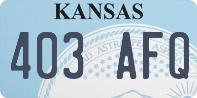 KS license plate 403AFQ