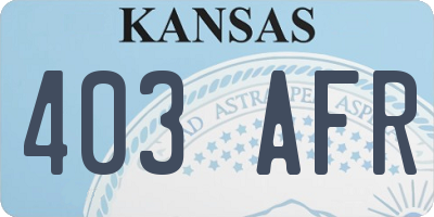 KS license plate 403AFR