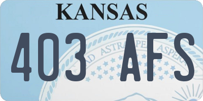 KS license plate 403AFS