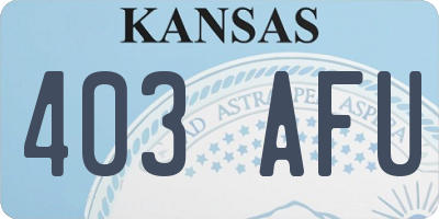 KS license plate 403AFU