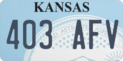 KS license plate 403AFV