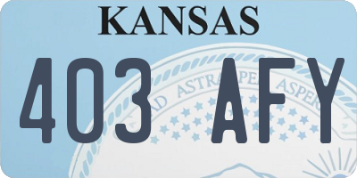 KS license plate 403AFY