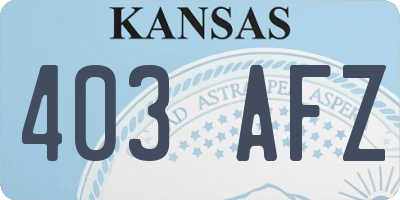 KS license plate 403AFZ