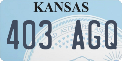 KS license plate 403AGQ
