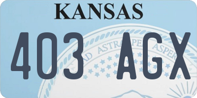 KS license plate 403AGX