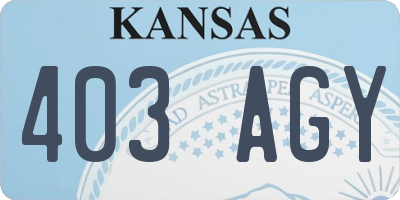 KS license plate 403AGY