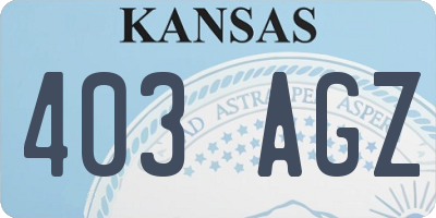 KS license plate 403AGZ