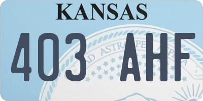 KS license plate 403AHF