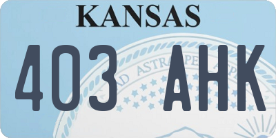 KS license plate 403AHK