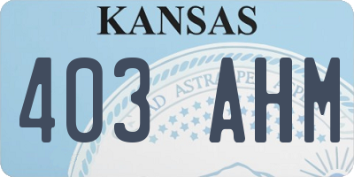 KS license plate 403AHM