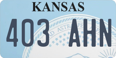 KS license plate 403AHN