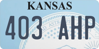 KS license plate 403AHP