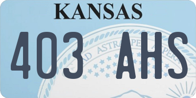 KS license plate 403AHS