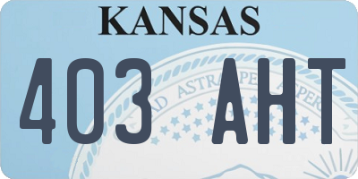 KS license plate 403AHT