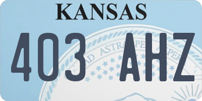 KS license plate 403AHZ