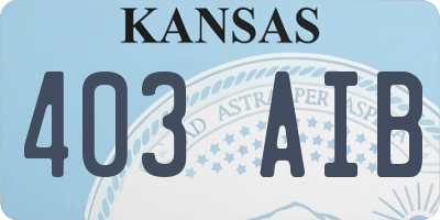 KS license plate 403AIB