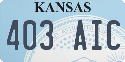KS license plate 403AIC