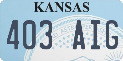 KS license plate 403AIG