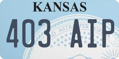 KS license plate 403AIP