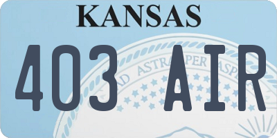 KS license plate 403AIR