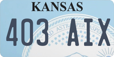 KS license plate 403AIX