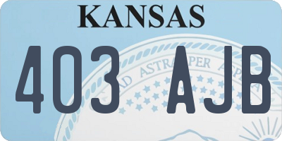 KS license plate 403AJB