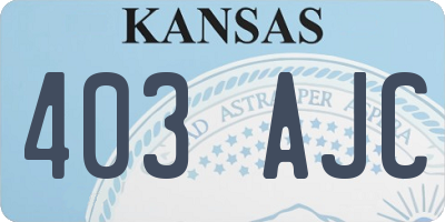 KS license plate 403AJC