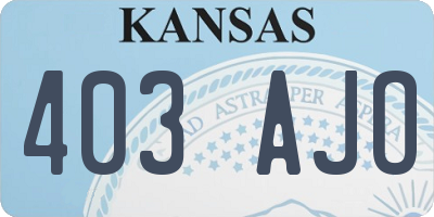 KS license plate 403AJO