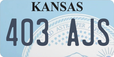 KS license plate 403AJS