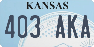 KS license plate 403AKA