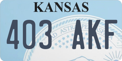 KS license plate 403AKF