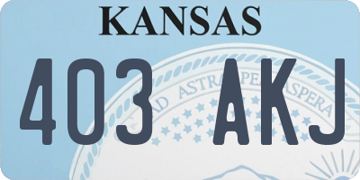 KS license plate 403AKJ