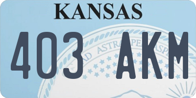 KS license plate 403AKM